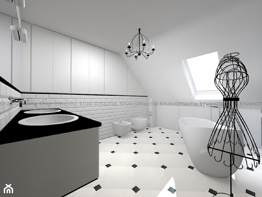 Paryska łazienka | dom pod Warszawą - Łazienka, styl nowoczesny - zdjęcie od Studio Malina – Architekci & Projektanci wnętrz