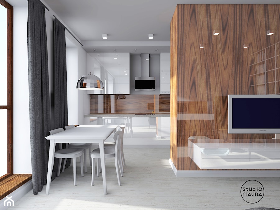 Błyszczące mieszkanie - Średni salon - zdjęcie od Studio Malina – Architekci & Projektanci wnętrz