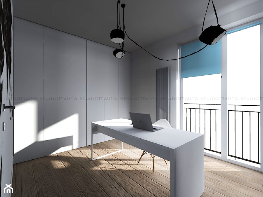 Gabinet (nie tylko) do pracy - Biuro, styl skandynawski - zdjęcie od Studio Malina – Architekci & Projektanci wnętrz