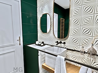 Zielona łazienka z lastryko