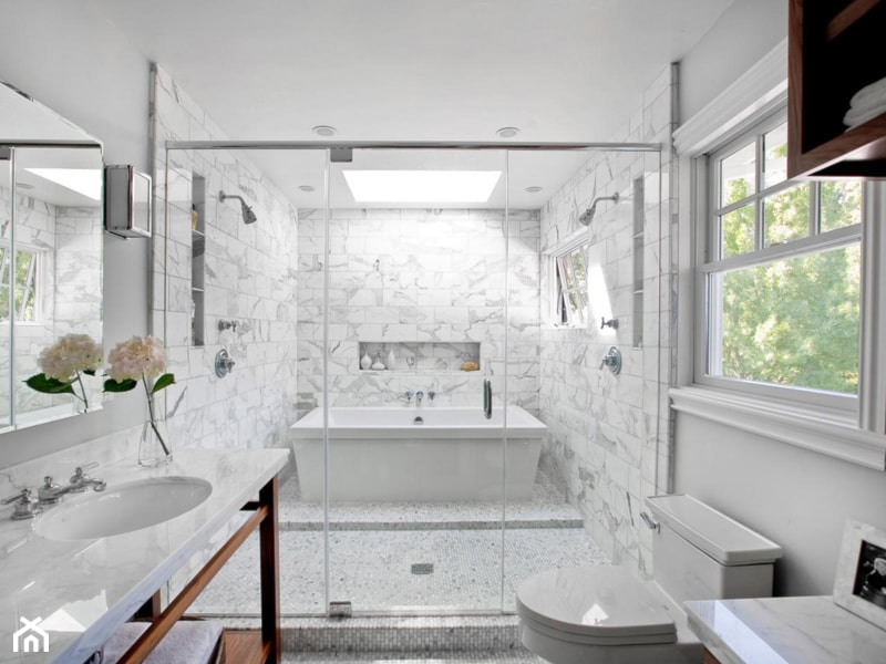 Styl we wnętrzu: Szklana ściana w łazience - Łazienka, styl nowoczesny - zdjęcie od Small world of design - Homebook