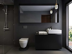 Inspiracje: Biało-czarna łazienka - Łazienka, styl minimalistyczny - zdjęcie od Small world of design