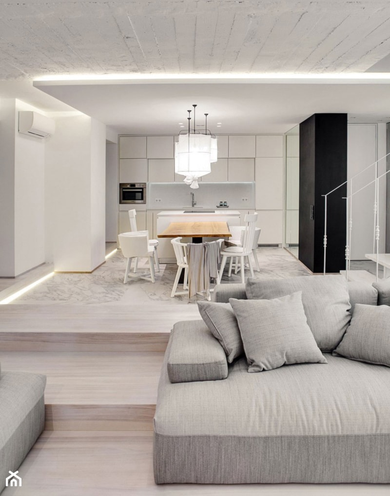 Wnętrza: Biały apartament - Salon, styl nowoczesny - zdjęcie od Small world of design