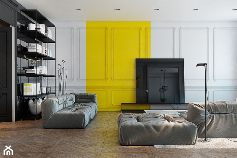 Kolor i deseń: Kolor miesiąca - intensywny żółty - Salon, styl nowoczesny - zdjęcie od Small world of design