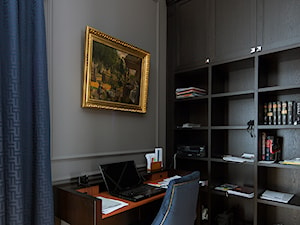 Apartament, Morskie Oko, Warszawa. - Średnie w osobnym pomieszczeniu białe szare biuro, styl tradycyjny - zdjęcie od Sikorski_Supreme_Furniture