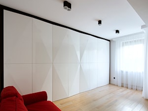 Apartament na Wilanowie - Średnie w osobnym pomieszczeniu z sofą białe szare biuro, styl nowoczesny - zdjęcie od Sikorski_Supreme_Furniture