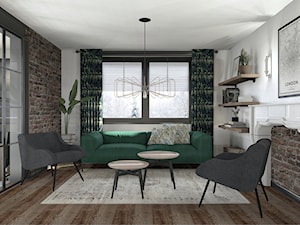 Projekt mieszkania w stylu industrialnym II - Salon, styl industrialny - zdjęcie od Karolina Saj-Chodorowska Architektura Wnętrz