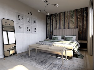 Sypialnia z leśnym tłem - zdjęcie od Karolina Saj-Chodorowska Architektura Wnętrz