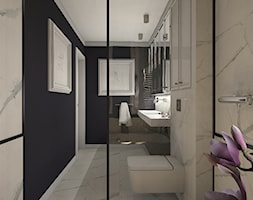 Łazienka w stylu Modern Classic - Średnia bez okna z lustrem z marmurową podłogą z punktowym oświet ... - zdjęcie od Karolina Saj-Chodorowska Architektura Wnętrz - Homebook