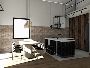 Kuchnia industrialna, drewniana - zdjęcie od Karolina Saj-Chodorowska Architektura Wnętrz