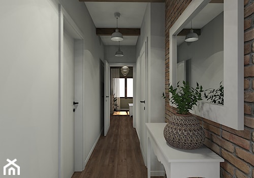 Projekt mieszkania na poddaszu w stylu rustyklanym - Hol / przedpokój, styl rustykalny - zdjęcie od Karolina Saj-Chodorowska Architektura Wnętrz