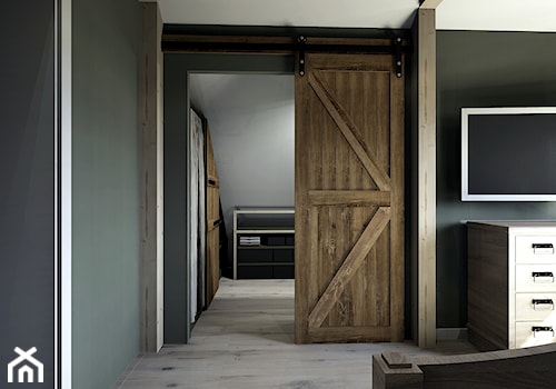 Projekt mieszkania na poddaszu w stylu rustyklanym - Garderoba, styl rustykalny - zdjęcie od Karolina Saj-Chodorowska Architektura Wnętrz