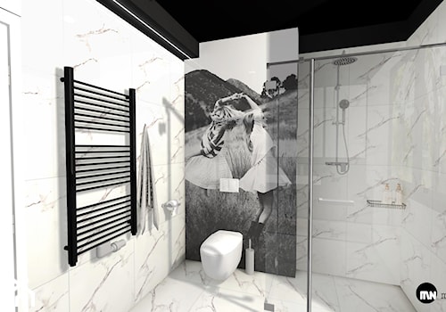 Łazienka - Średnia łazienka z oknem, styl minimalistyczny - zdjęcie od MONTARI