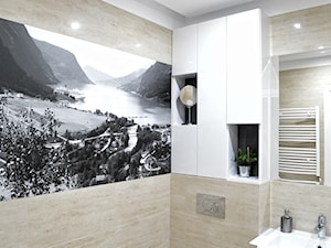 Łazienka - Mała bez okna z lustrem z punktowym oświetleniem łazienka, styl nowoczesny - zdjęcie od MONTARI