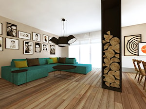 Dom w Dajtkach Olsztyn - Salon, styl nowoczesny - zdjęcie od PRACOVNIA Projektowanie wnętrz