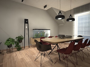 Mieszkanie w Dobrym Mieście - Duża szara jadalnia w salonie, styl nowoczesny - zdjęcie od PRACOVNIA Projektowanie wnętrz