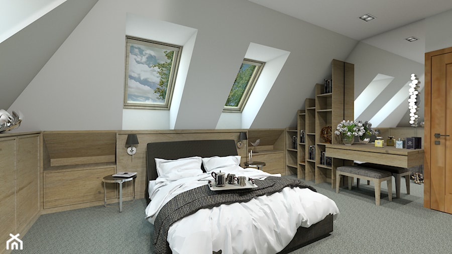 Sypialnia z łazienką i garderobą - zdjęcie od PRACOVNIA Projektowanie wnętrz