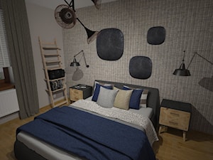 Sypialnia w dwóch odsłonach - Mała szara sypialnia, styl skandynawski - zdjęcie od PRACOVNIA Projektowanie wnętrz