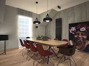 Mieszkanie w Dobrym Mieście - Średnia szara jadalnia jako osobne pomieszczenie, styl nowoczesny - zdjęcie od PRACOVNIA Projektowanie wnętrz