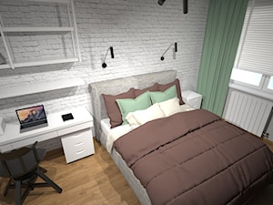 Mieszkanie 60m2 Iława - Średnia z biurkiem sypialnia, styl nowoczesny - zdjęcie od PRACOVNIA Projektowanie wnętrz