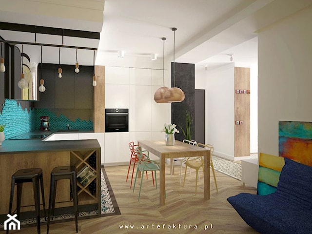 Eklektyczne wnętrze apartamentu, Warszawa