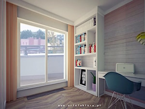 Eklektyczne wnętrze apartamentu, Warszawa - Średnie szare biuro, styl nowoczesny - zdjęcie od projektowanie wnętrz arch. Joanna Korpulska