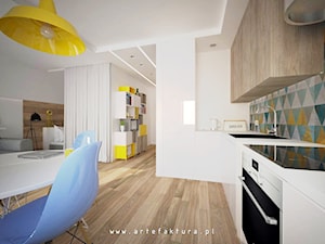 Projekt mieszkania (kawalerki) - kuchnia - zdjęcie od projektowanie wnętrz arch. Joanna Korpulska