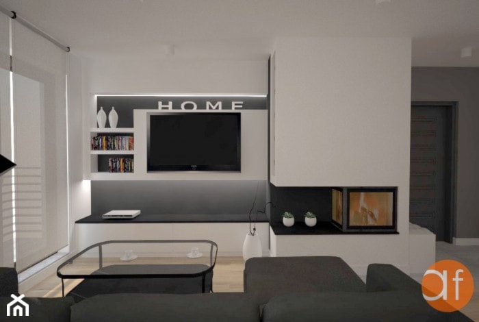 Projekt parteru w mieszkaniu dwupoziomowym - zdjęcie od projektowanie wnętrz arch. Joanna Korpulska