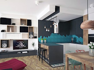 Eklektyczne wnętrze apartamentu, Warszawa - Salon, styl nowoczesny - zdjęcie od projektowanie wnętrz arch. Joanna Korpulska