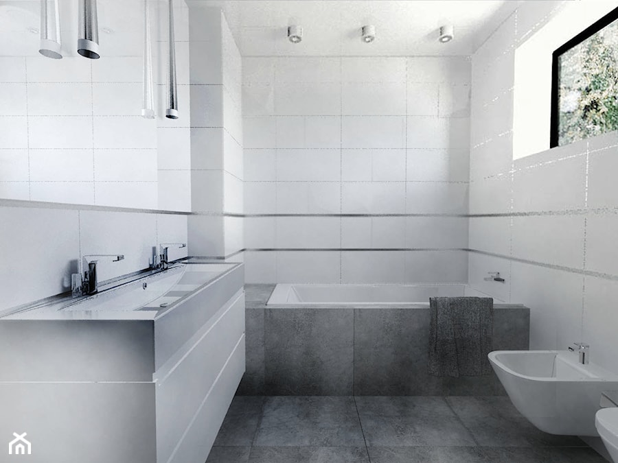 Łazienka biel+beton - zdjęcie od gabriella-bober