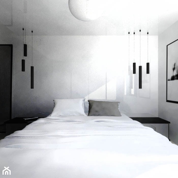 Sypialnia biel+beton - zdjęcie od gabriella-bober