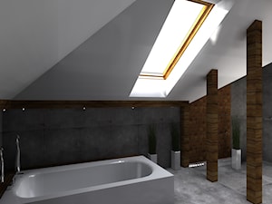 minimalistyczna "męska" łazienka na poddaszu - Łazienka, styl industrialny - zdjęcie od Flasza Anna