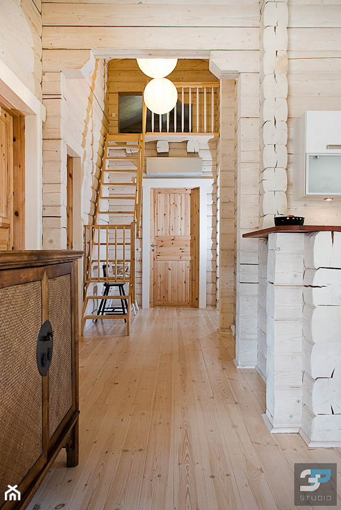 Drewniany dom - Schody jednobiegowe drewniane, styl skandynawski - zdjęcie od 3P-STUDIO | FOTOGRAFIA ARCHITEKTURY I WNĘTRZ - Homebook
