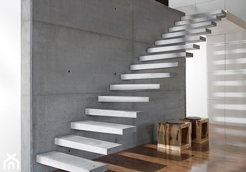 KAMEX - nowoczesne schody - Schody jednobiegowe betonowe, styl nowoczesny - zdjęcie od Ekspert Schodów KAMEX