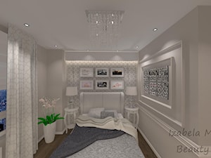 Apartament na Bemowie w stylu Nowojorskim - Mała szara sypialnia, styl glamour - zdjęcie od Beauty Homes