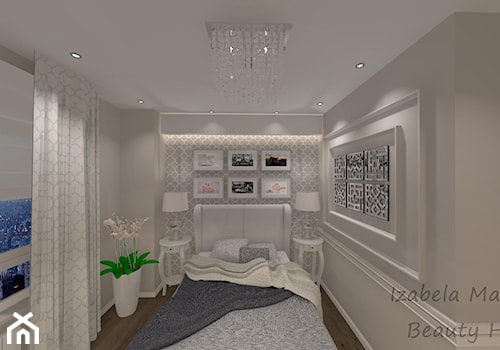 Apartament na Bemowie w stylu Nowojorskim - Mała szara sypialnia, styl glamour - zdjęcie od Beauty Homes