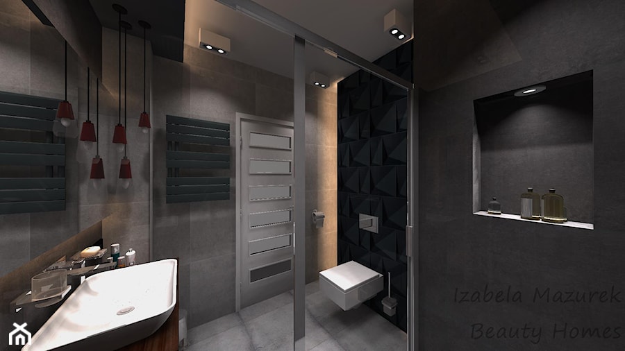 Ciemna łazienka w męskim stylu - zdjęcie od Beauty Homes