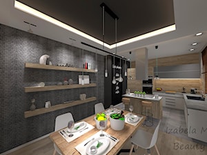 Jadalnia z kuchnią w stylu New Nordic - zdjęcie od Beauty Homes