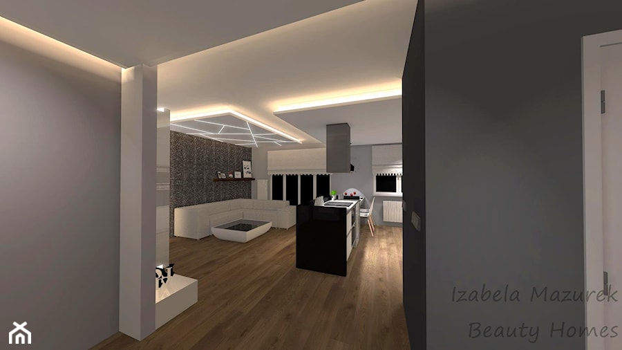 Nowoczesny salon w luksusowym 76m apartamencie. - zdjęcie od Beauty Homes