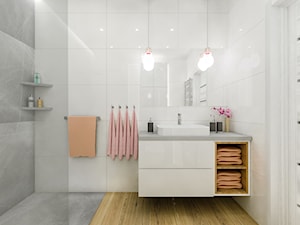 Nowoczesna i funkcjonalna łazienka - Mała na poddaszu bez okna z lustrem łazienka, styl nowoczesny - zdjęcie od Creatovnia