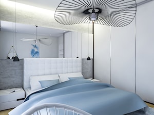 Elegancka sypialnia w apartamentowcu - Mała szara sypialnia, styl nowoczesny - zdjęcie od Creatovnia