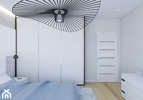 Elegancka sypialnia w apartamentowcu - Średnia szara sypialnia, styl nowoczesny - zdjęcie od Creatovnia