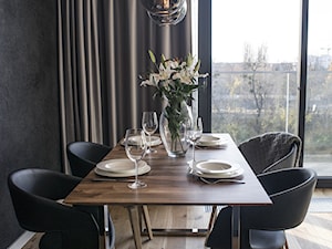 Apartamenty Kurkowa - Średnia czarna jadalnia w salonie, styl glamour - zdjęcie od Zolnik Pracownia
