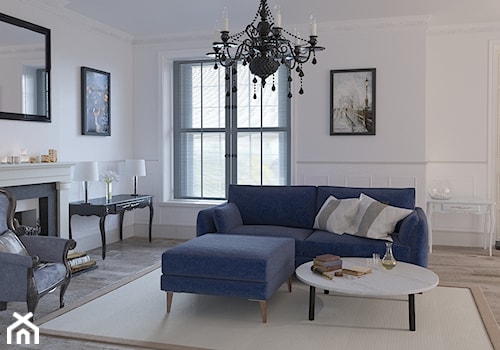 CONTEMPORARY LONDON LIVING - Średni biały salon, styl tradycyjny - zdjęcie od Definline