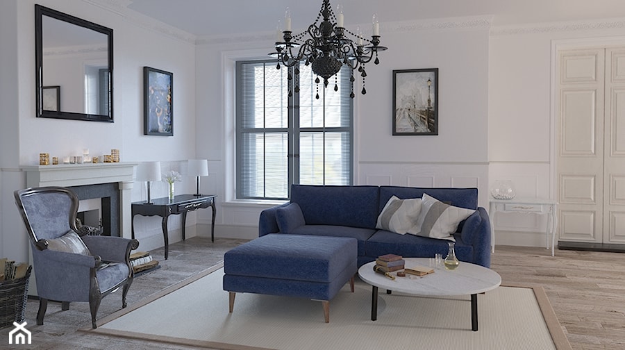 CONTEMPORARY LONDON LIVING - Średni biały salon, styl tradycyjny - zdjęcie od Definline