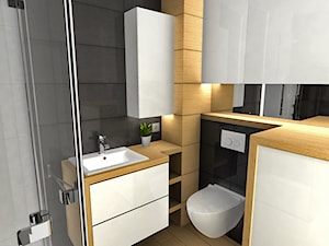 Łazienka z drewnem - Łazienka, styl nowoczesny - zdjęcie od Crystal Studio Design