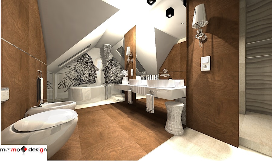 Łazienka na poddaszu - Łazienka, styl nowoczesny - zdjęcie od marmo Design Projektowanie wnętrz
