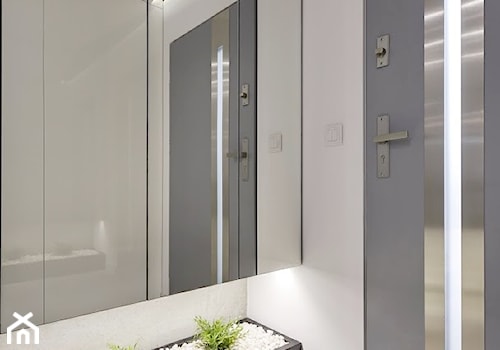 Kuchnia otwarta - Mały biały z marmurem na podłodze hol / przedpokój, styl nowoczesny - zdjęcie od marmo Design Projektowanie wnętrz