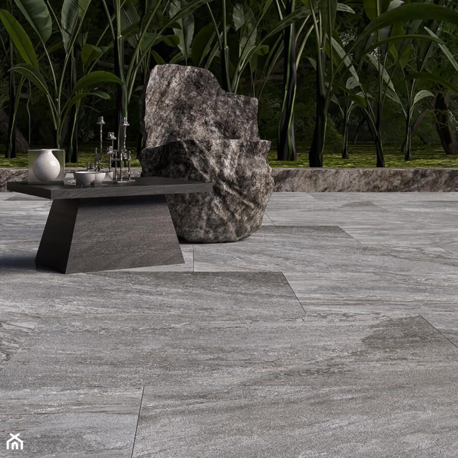 Nowoczesny taras – gresowe płytki betonopodobne - zdjęcie od Klink.pl Kamień Naturalny - Homebook