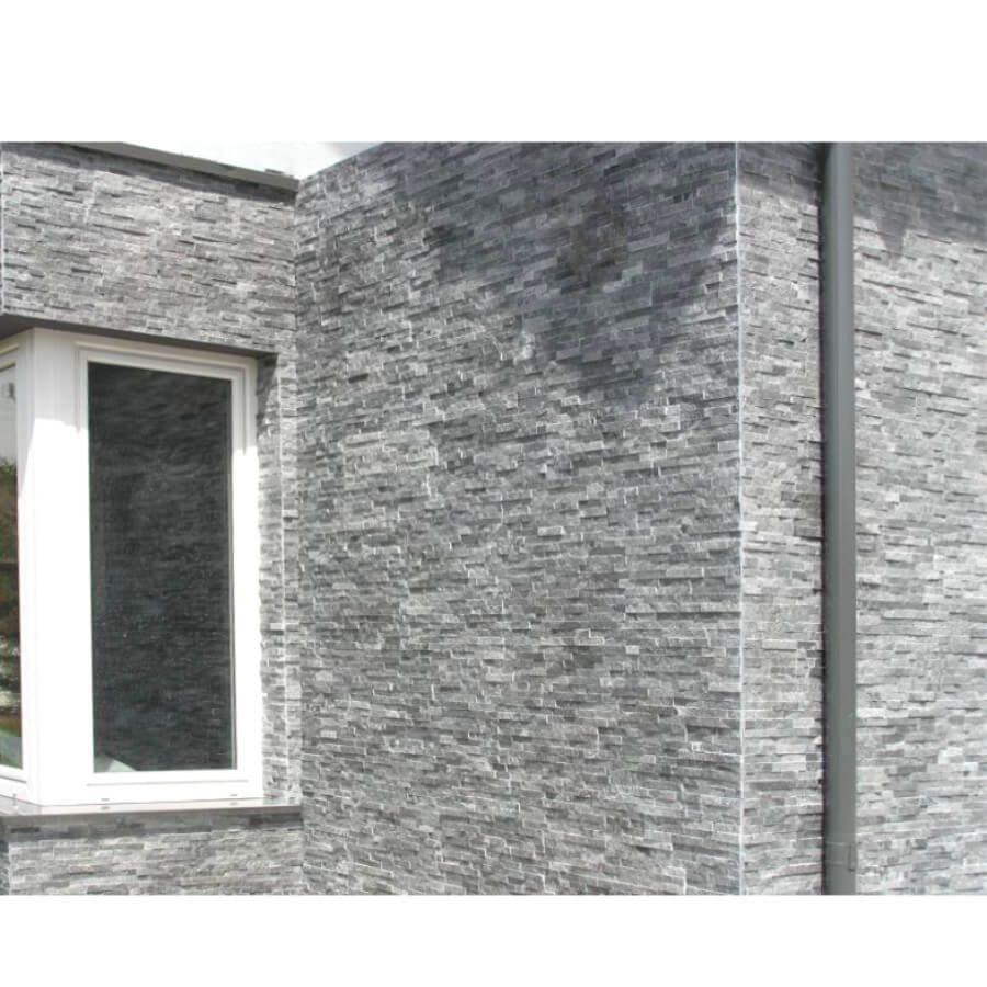 Ciemnoszary panel ścienny do każdej aranżacji - zdjęcie od Klink.pl Kamień Naturalny - Homebook